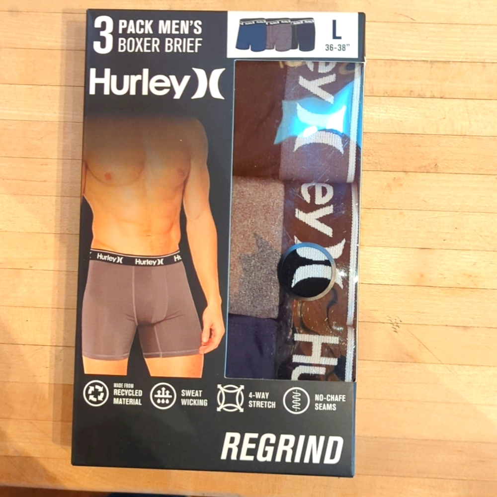 Hurley boxer briefs large 3 pk